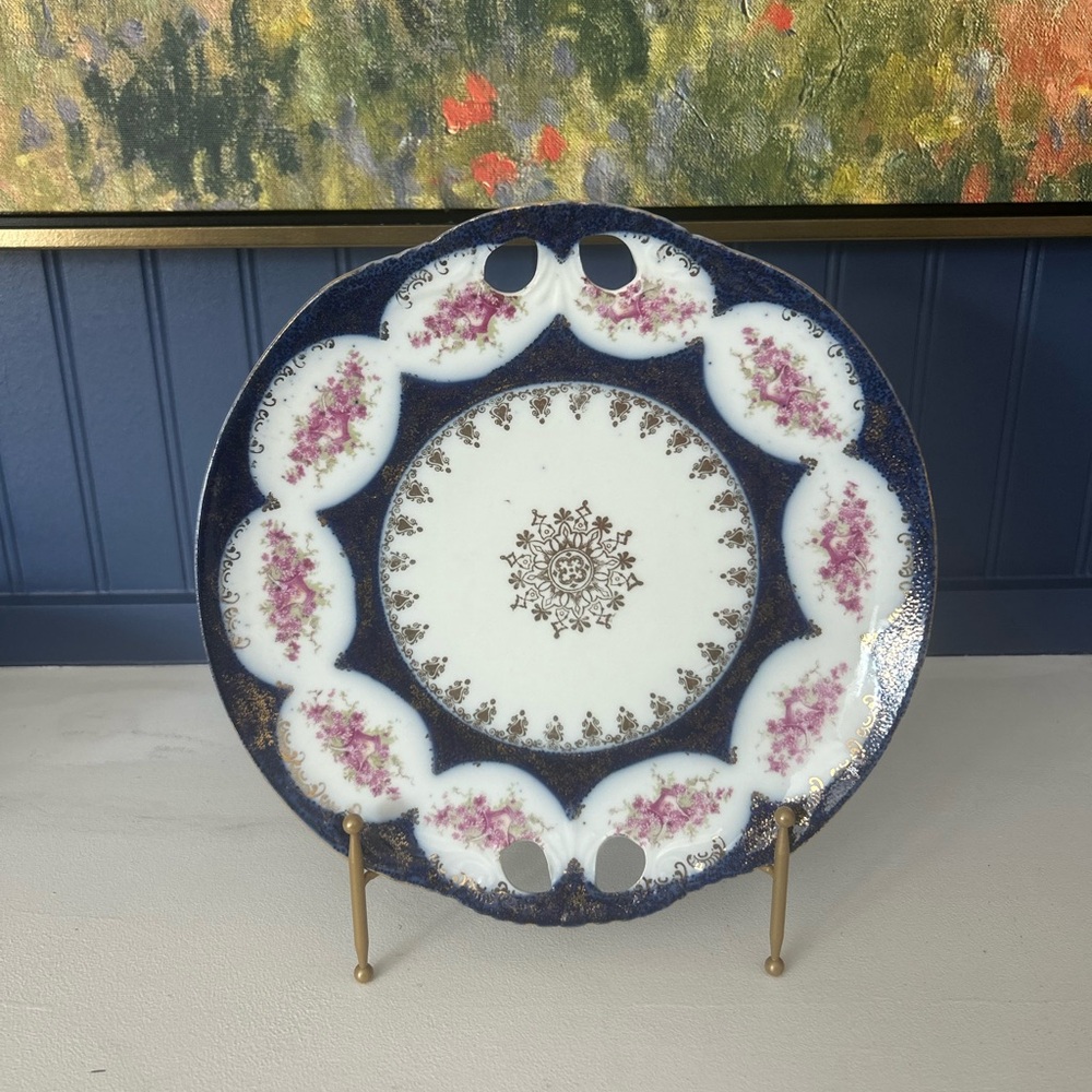 Antique Victoria Carlsbad Austria Floral Porcelain Plate
